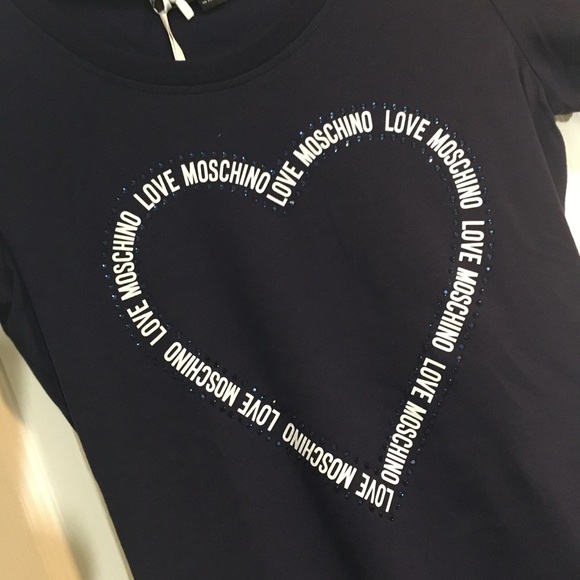 NWT Love Moschino navy women’s T-shirt size US 2 - Picture 9 of 9